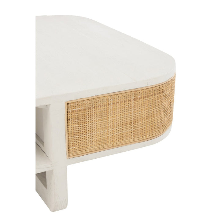 Salontafel Molly Exotic Hout | Rattan Wit-Salontafels-J-Line