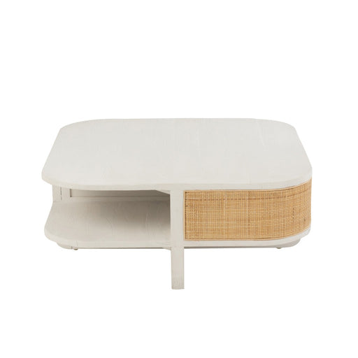 Salontafel Molly exotiek hout/rotan wit-Salontafels-J-Line