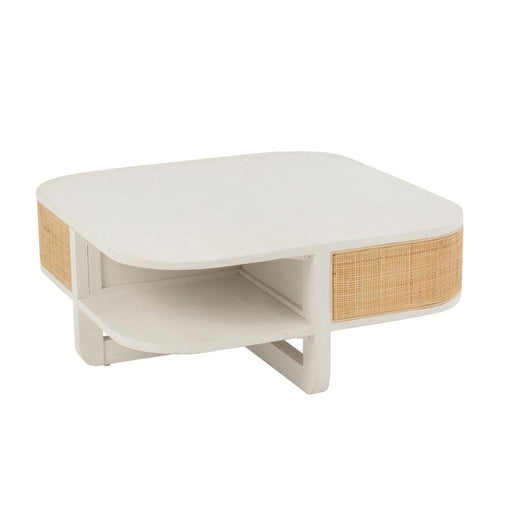 Salontafel Molly exotiek hout/rotan wit-Salontafels-J-Line