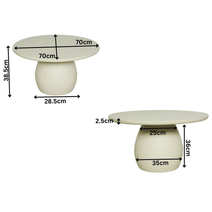 Salontafel Mosi Zand Mangohout 70 cm 70x70x38 cm-Salontafels-Starfurn
