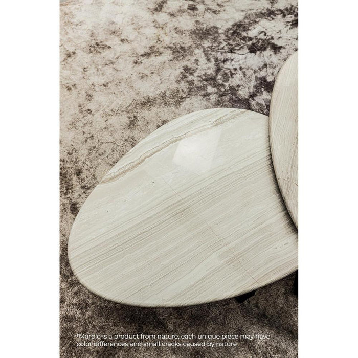 Salontafel Muka Coffeetable Low Dark Grijs Wit Marmer-Salontafels-PTMD