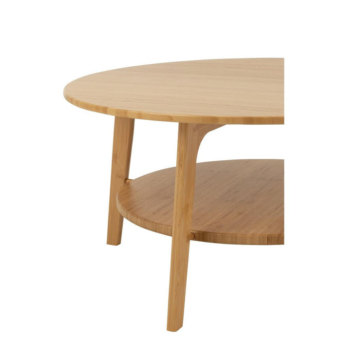 Salontafel Naturel Bamboe Rond 80 cm 80x80x40 cm-Bijzettafels-J-Line
