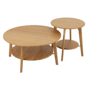 Salontafel Naturel Bamboe Rond 80 cm 80x80x40 cm-Bijzettafels-J-Line