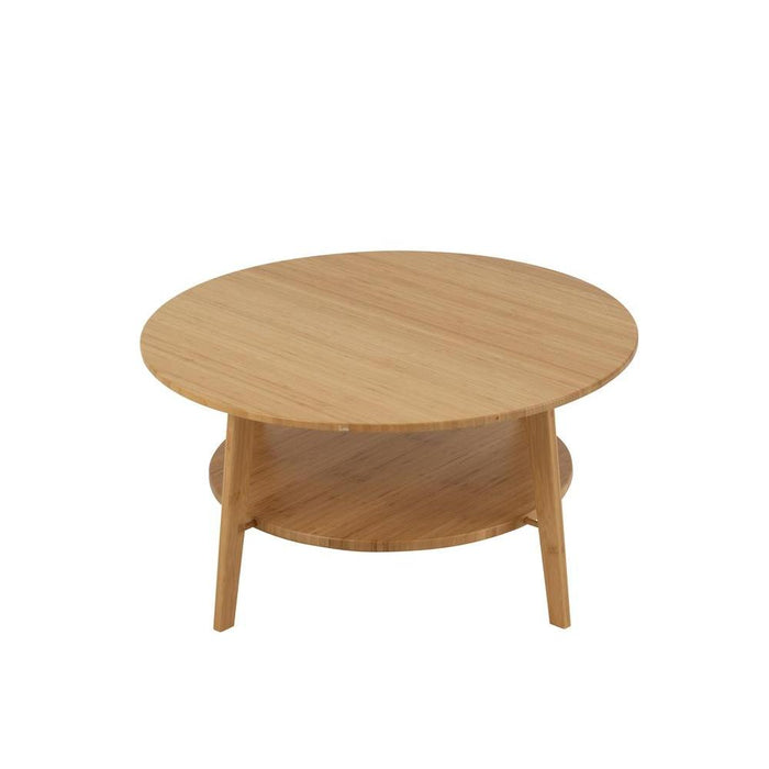 Salontafel Naturel Bamboe Rond 80 cm-Bijzettafels-J-Line
