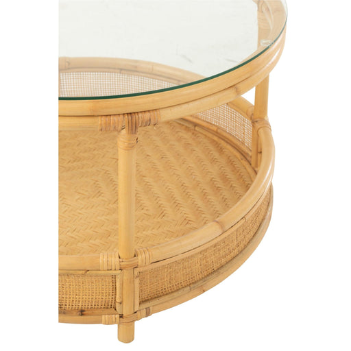 Salontafel Naturel Glas 70 cm 70x70x47 cm-Salontafels-J-Line