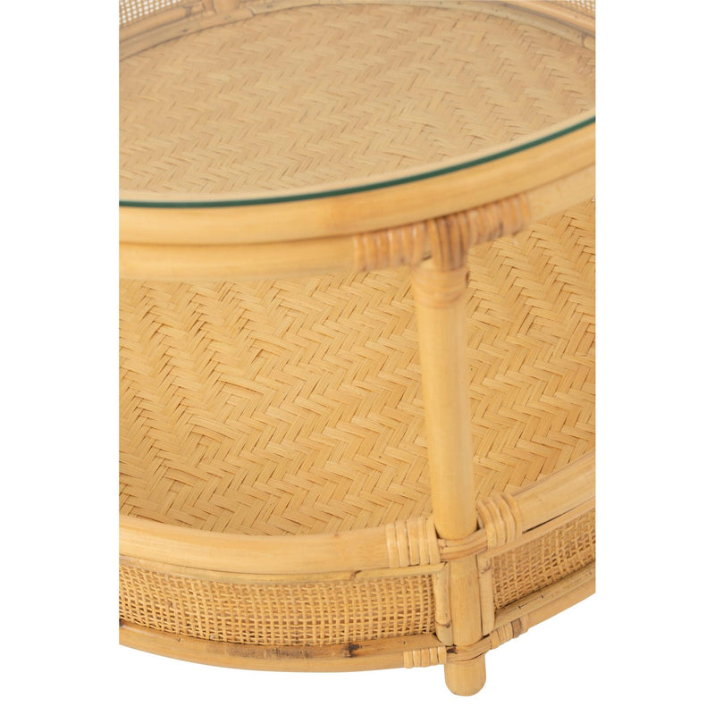 Salontafel Naturel Glas 70 cm 70x70x47 cm-Salontafels-J-Line