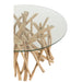 Salontafel Naturel Glas 80 cm - Glas,teakhout-Salontafels-J-Line