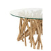 Salontafel Naturel Glas 80 cm - Glas,teakhout-Salontafels-J-Line