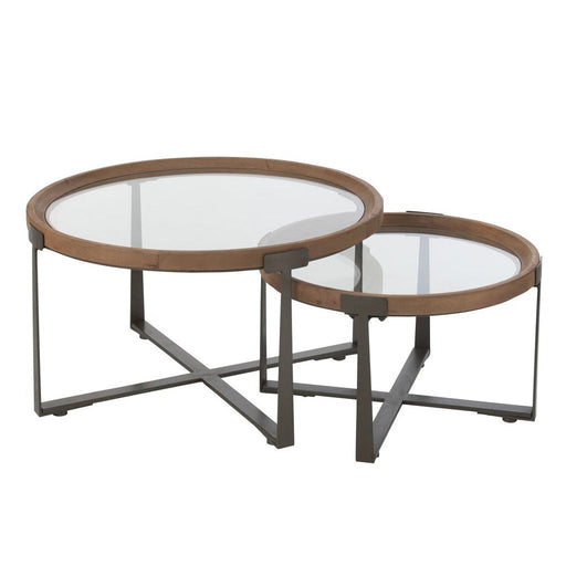 Salontafel Naturel Glas 80 cm - Naturel-Salontafels-J-Line