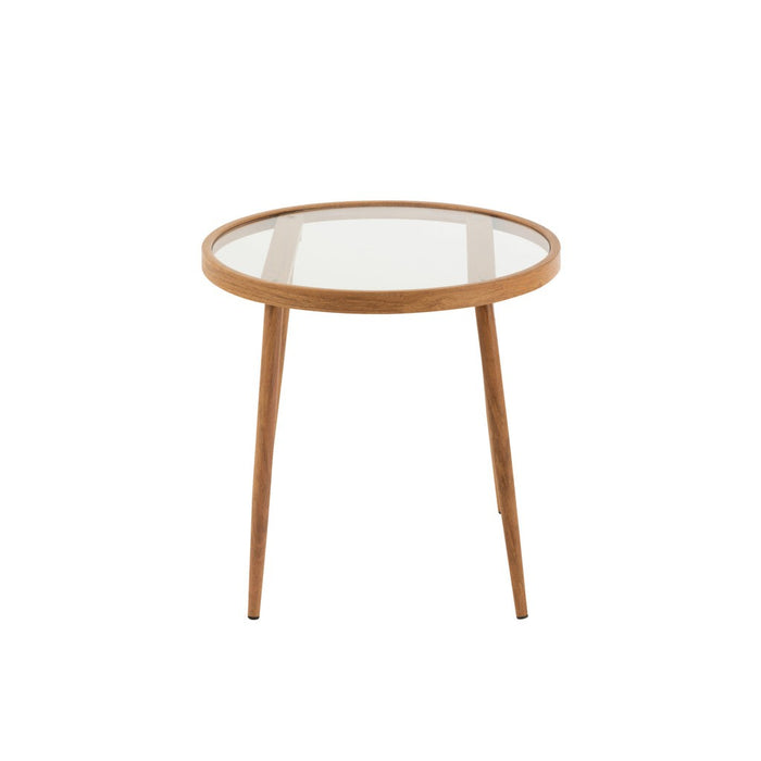 Salontafel Naturel Glas Rond 50 cm-Salontafels-J-Line