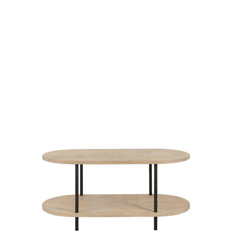 Salontafel Naturel Mangohout hout Ovaal 120x60 cm-Salontafels-J-Line