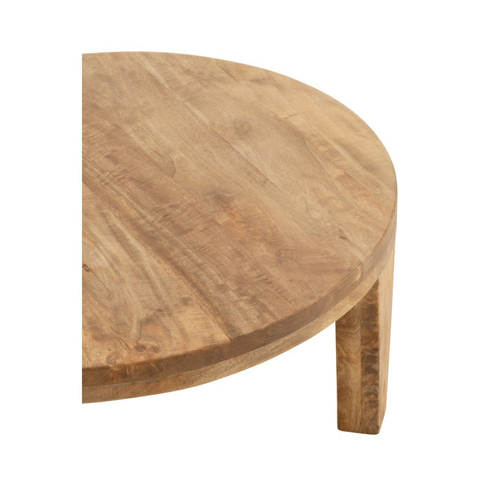 Salontafel Naturel Mangohout hout Rond 80 cm - Naturel - 43769-Salontafels-J-Line