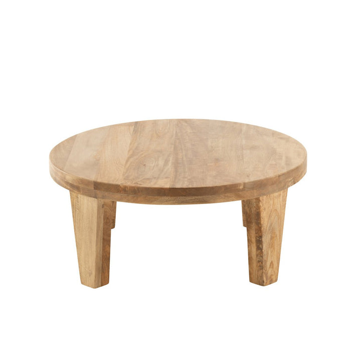 Salontafel Naturel Mangohout hout Rond 80 cm - Naturel-Salontafels-J-Line