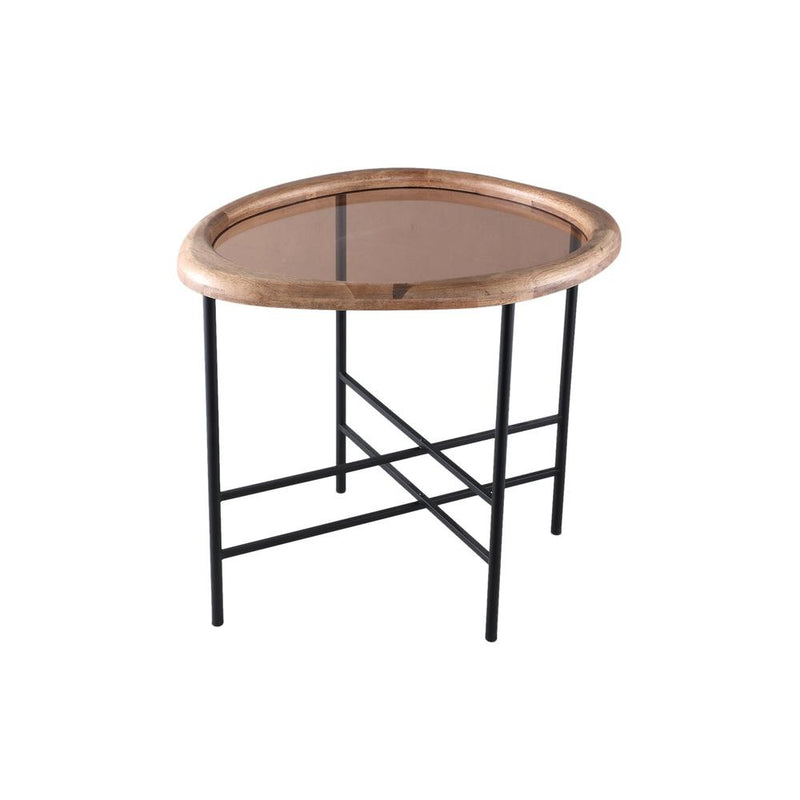 Salontafel Neelix Rubberhout Beige 50x61 cm-Salontafels-PTMD