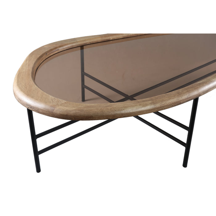 Salontafel Neelix Rubberhout Beige Naturel-Salontafels-PTMD