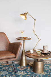 Salontafel Noah Antique Brass Aluminum Goud Ø35x65 cm-Bijzettafels-Creating Home