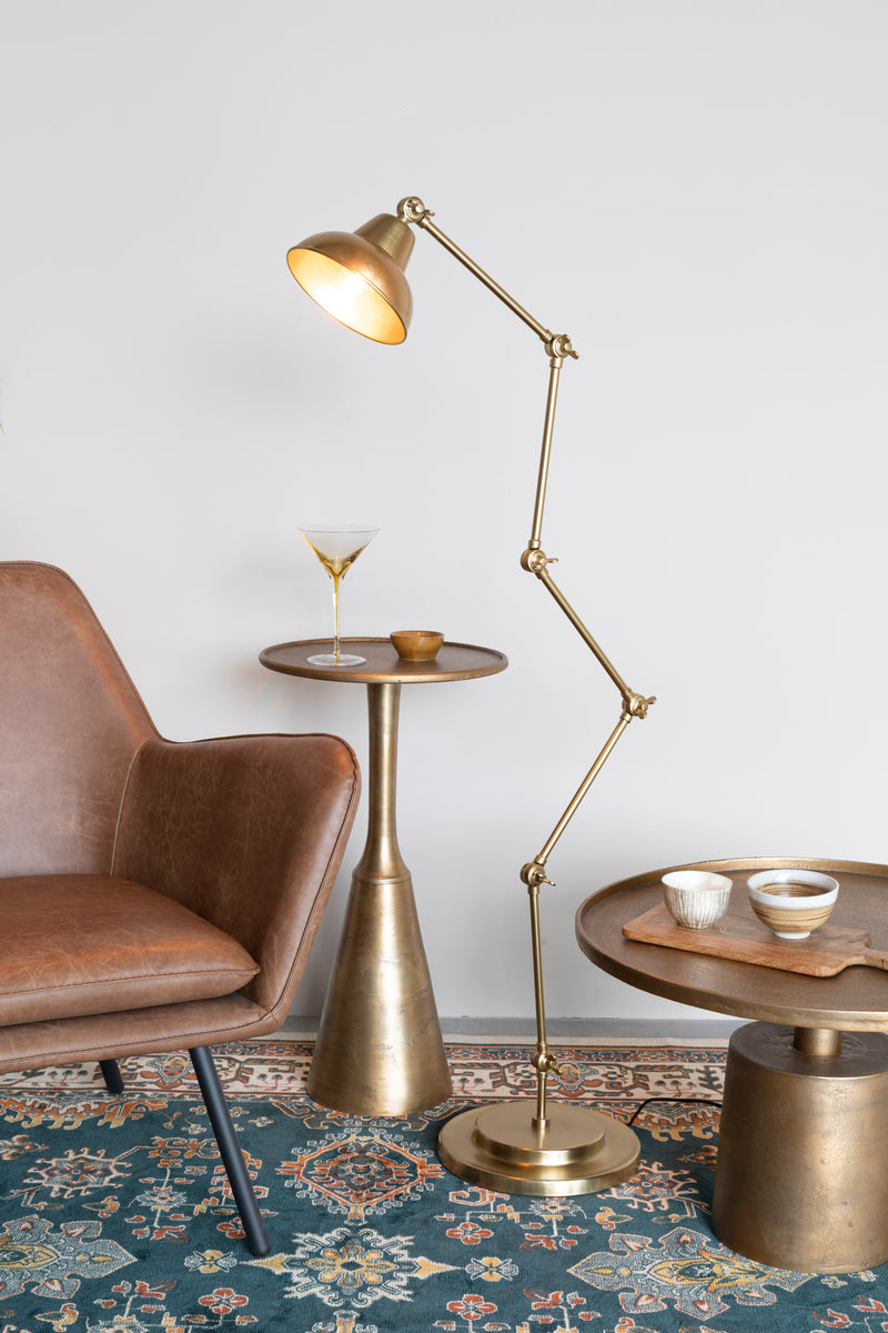 Salontafel Noah Antique Brass Aluminum Goud Ø35x65 cm-Bijzettafels-Creating Home