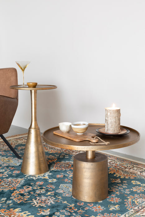 Salontafel Noah Antique Brass Aluminum Goud Ø35x65 cm-Salontafels-Creating Home