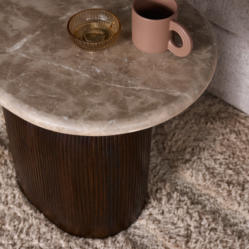 Salontafel Noel Bruin Mangohout 60x45 cm-Bijzettafels-Starfurn