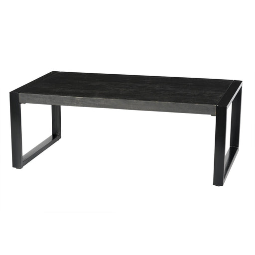 Salontafel Norris Mangohout Zwart 110x60 cm-Salontafels-Livingfurn