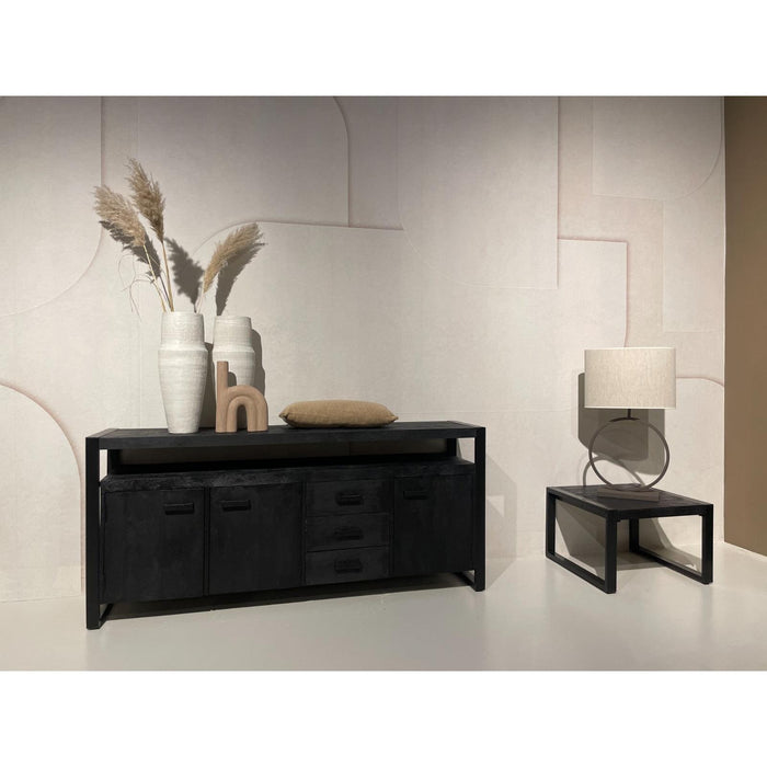 Salontafel Norris Mangohout Zwart 60 cm 60x60x40 cm-Salontafels-Livingfurn