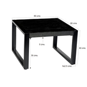 Salontafel Norris Mangohout Zwart 60 cm 60x60x40 cm-Salontafels-Livingfurn