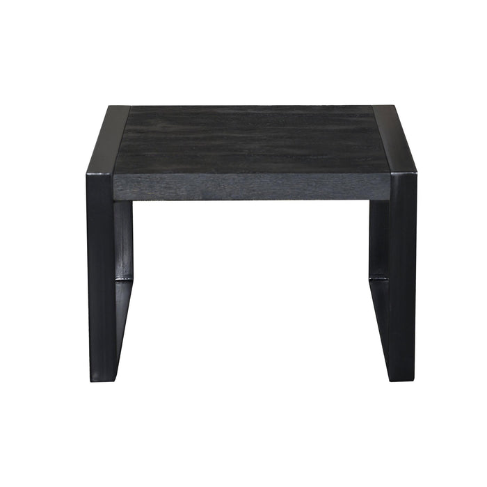 Salontafel Norris Mangohout Zwart 60 cm-Salontafels-Livingfurn