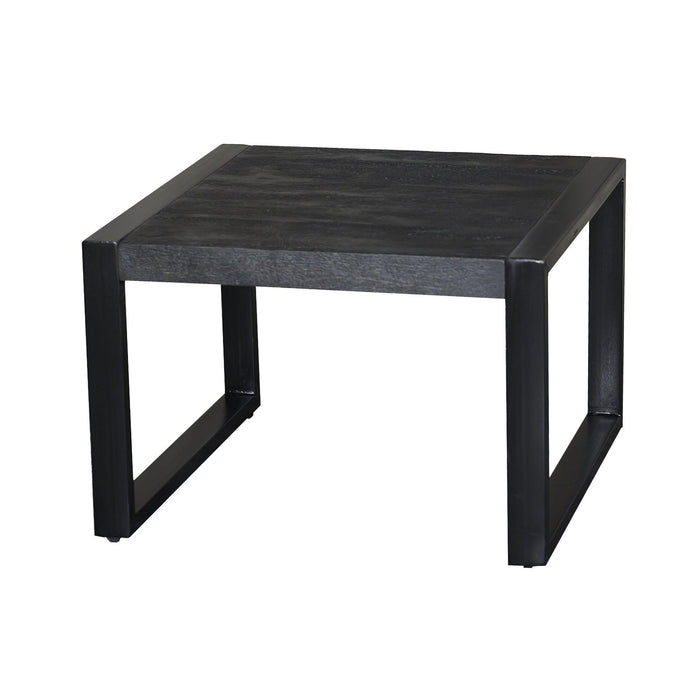 Salontafel Norris Mangohout Zwart 60 cm-Salontafels-Livingfurn