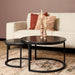 Salontafel Nova Set van 2 Rond Zwart marmer 70x70x45 cm-Salontafels-Starfurn