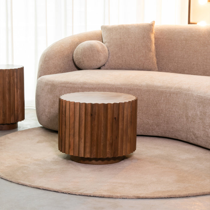 Salontafel Novan - Nature Smooth - Mangohout - 50 cm - Rond-Salontafels-LABEL51