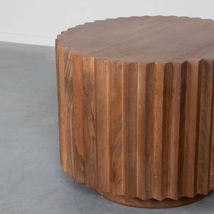 Salontafel Novan - Nature Smooth - Mangohout - 50 cm - Rond-Salontafels-LABEL51