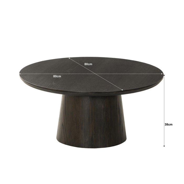 Salontafel Novero Eikenhout fineer Bruin 80 cm-Salontafels-Livingfurn