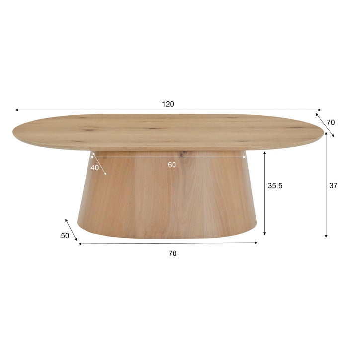Salontafel Novero Eikenhout fineer Naturel hout 120x70 cm-Salontafels-Livingfurn