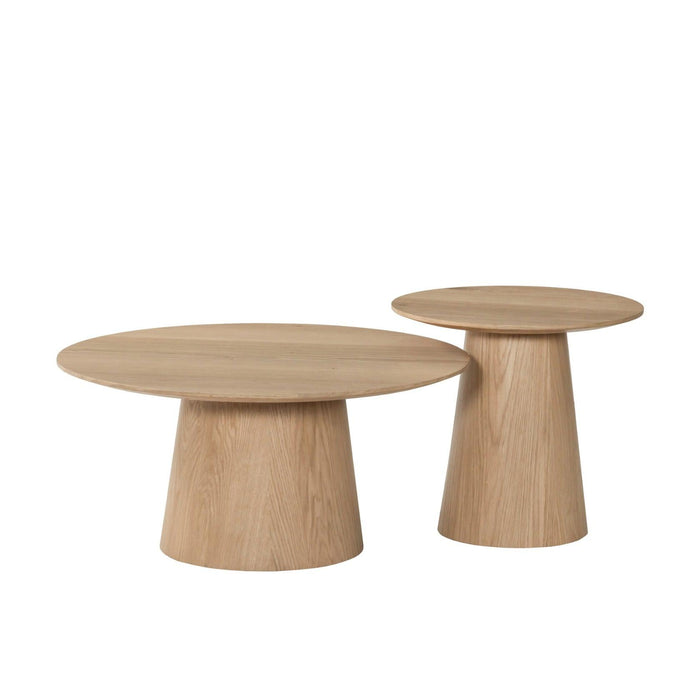 Salontafel Novero Eikenhout fineer Naturel hout 80 cm 80x80x38 cm-Salontafels-Livingfurn