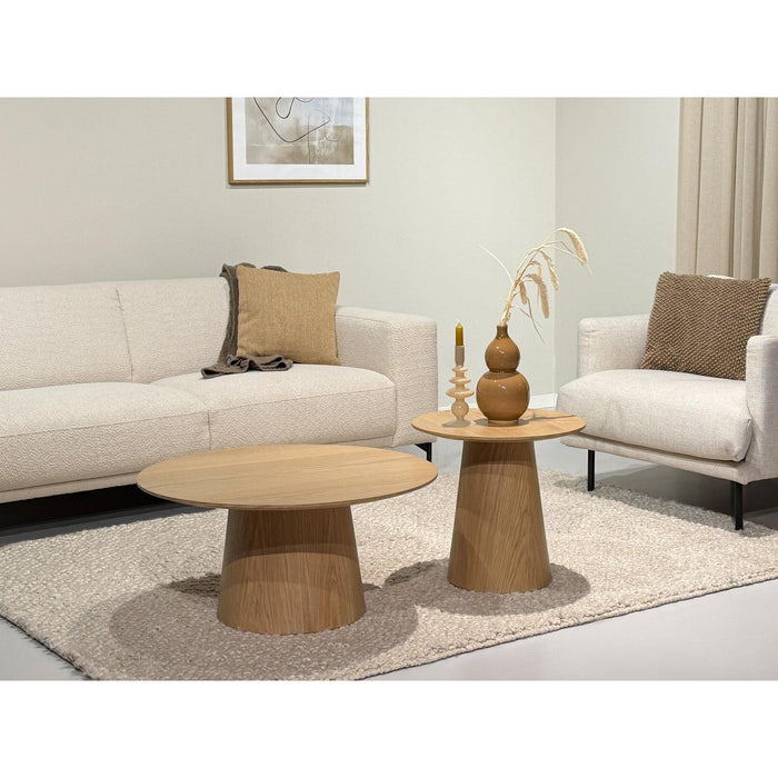 Salontafel Novero Eikenhout fineer Naturel hout 80 cm 80x80x38 cm-Salontafels-Livingfurn