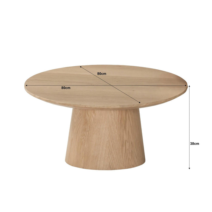 Salontafel Novero Eikenhout fineer Naturel hout 80 cm 80x80x38 cm-Salontafels-Livingfurn