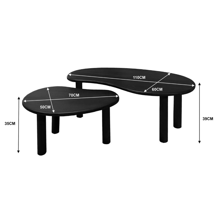 Salontafel Nubi Mangohout Pecan Set van 2