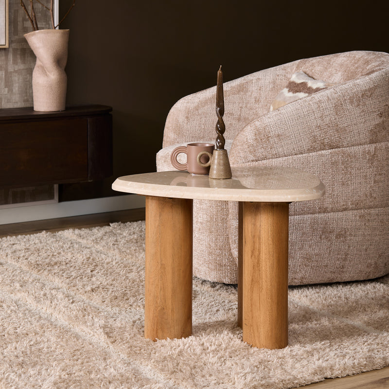 Salontafel Nuvé Naturel Mangohout 60x45 cm-Bijzettafels-Starfurn