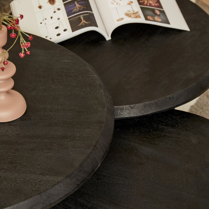 Salontafel Ohio Zwart set van 3 70x70x45 cm-Salontafels-Starfurn
