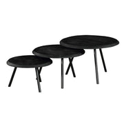 Salontafel Ohio Zwart set van 3 70x70x45 cm-Salontafels-Starfurn