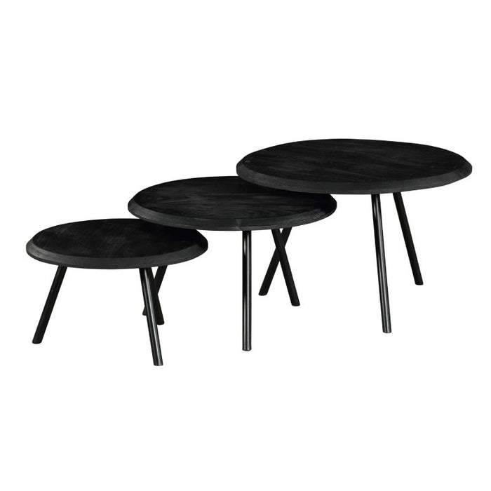 Salontafel Ohio Zwart set van 3 70x70x45 cm-Salontafels-Starfurn