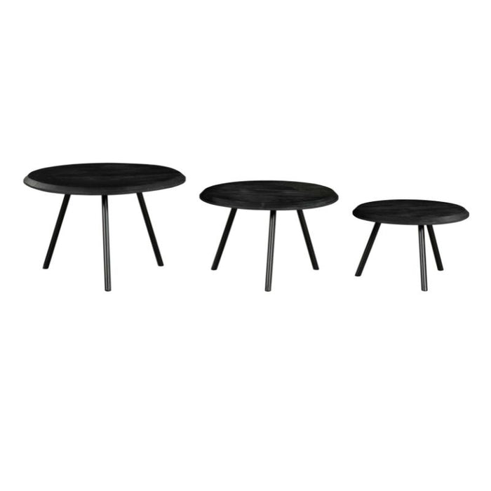 Salontafel Ohio Zwart set van 3 70x70x45 cm-Salontafels-Starfurn