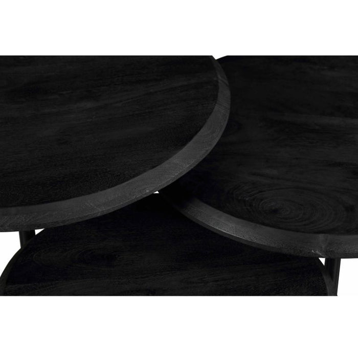 Salontafel Ohio Zwart set van 3 70x70x45 cm-Salontafels-Starfurn