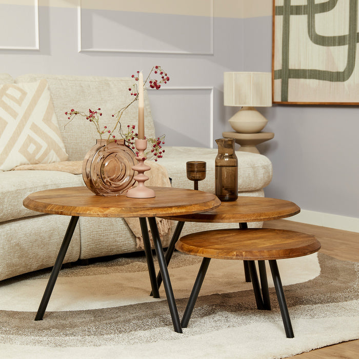 Salontafel Ohio set van 3 70x70x45 cm-Salontafels-Starfurn