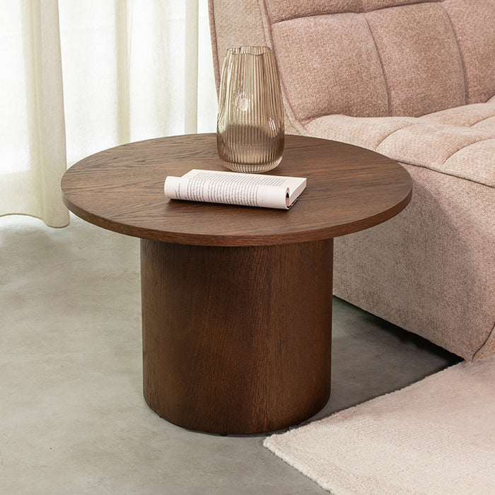 Salontafel Oliva Walnoot Eiken 60 cm Rond 60x60x40 cm-Salontafels-LABEL51