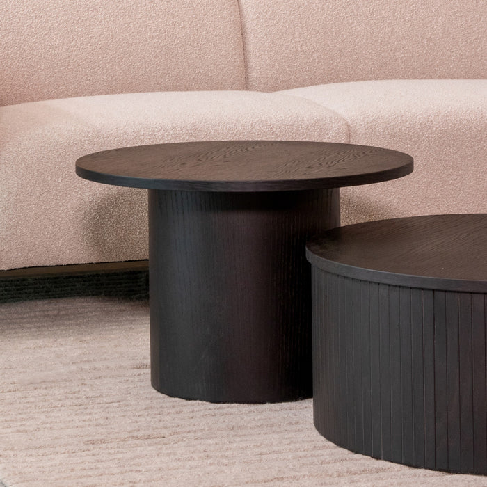 Salontafel Oliva Zwart Eiken 60 cm Rond 60x60x40 cm-Salontafels-LABEL51