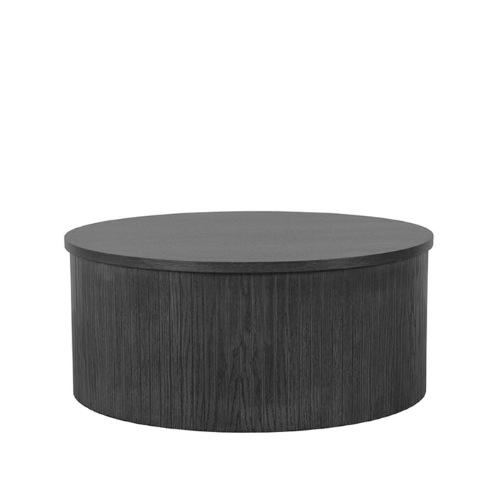 Salontafel Oliva Zwart Eiken 70 cm Rond 70x70x30 cm-Salontafels-LABEL51