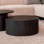 Salontafel Oliva Zwart Eiken 70 cm Rond 70x70x30 cm-Salontafels-LABEL51