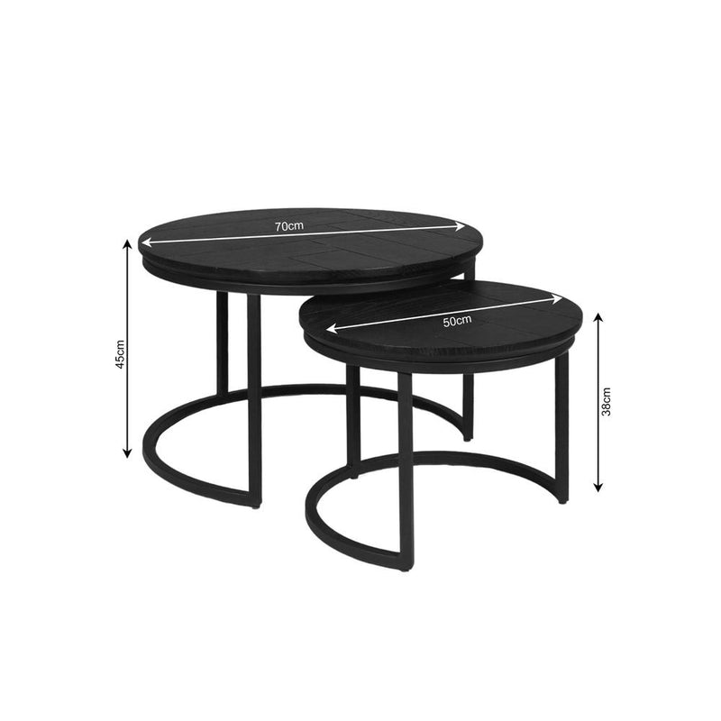 Salontafel Otik Zwart Metaal 70 cm STF 70x70x45 cm STF-3970-Salontafels-Starfurn