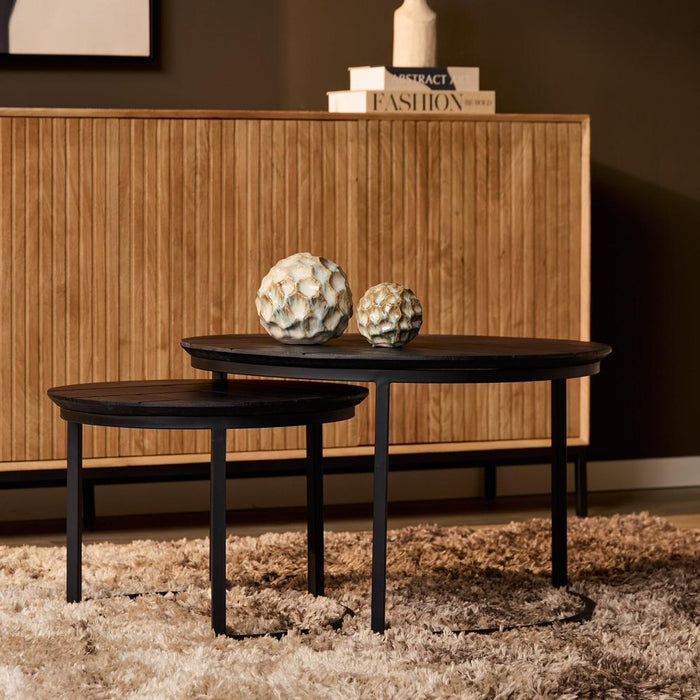Salontafel Otik Zwart Metaal 70 cm - STF-Salontafels-Starfurn